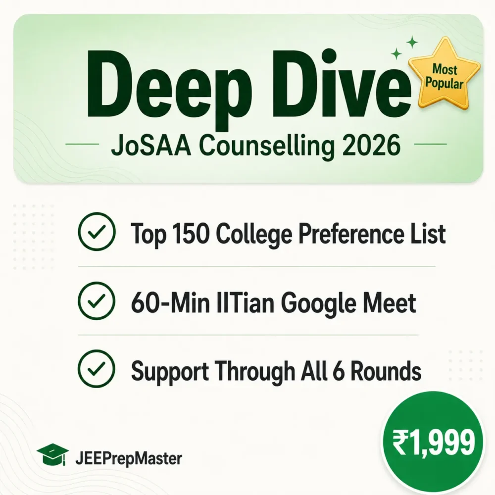 JoSAA Counselling 2026 Deep Dive Plan ₹1999
