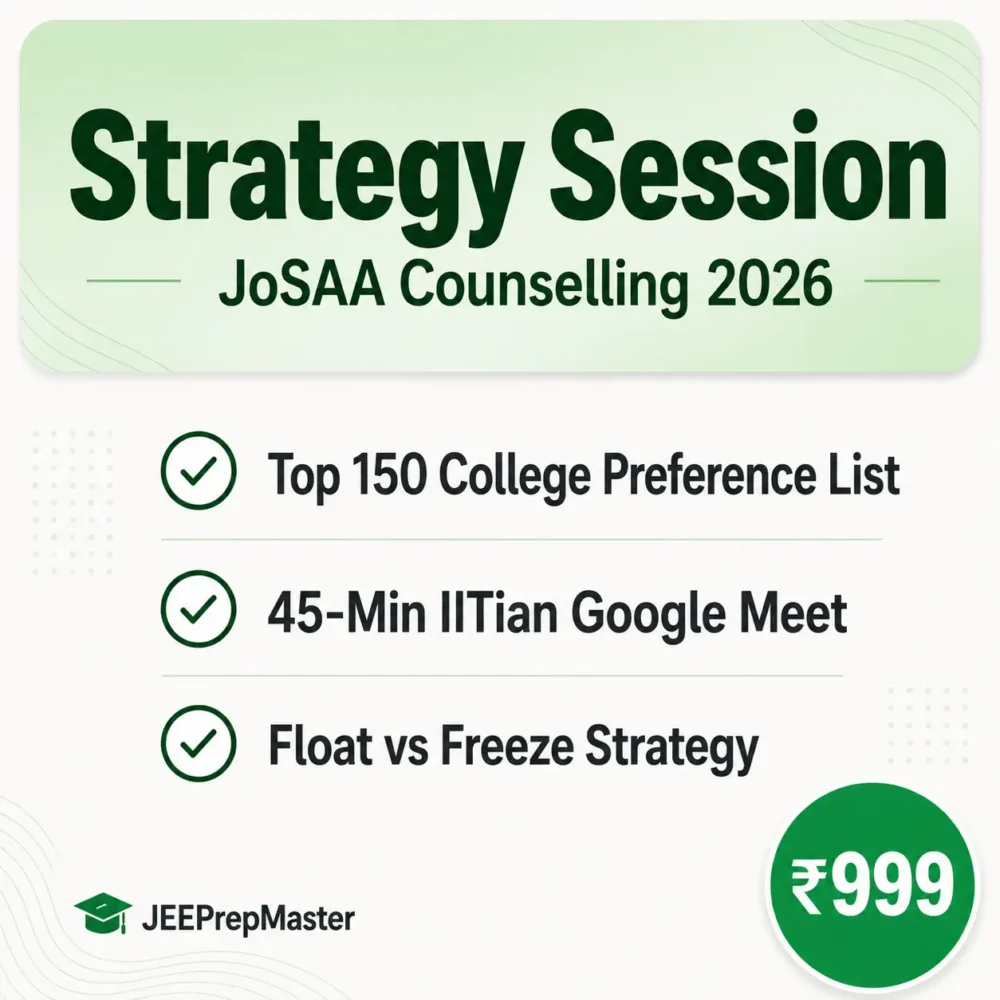 JoSAA Counselling 2026 Strategy Session Rs 999