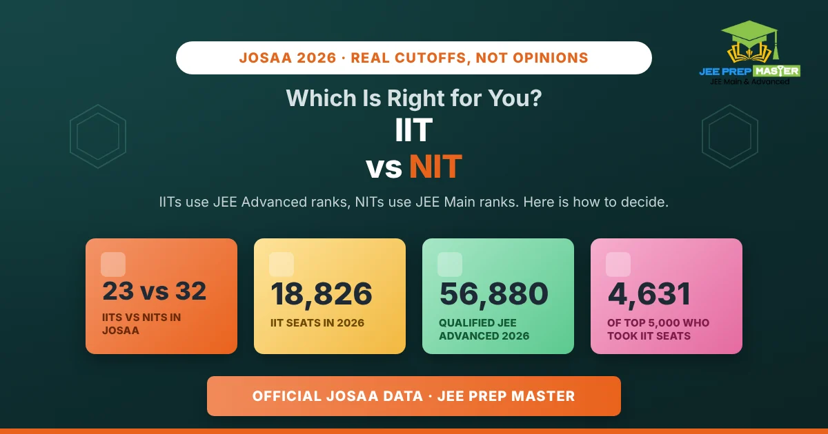 IIT vs NIT: Which Is Right for You? (Real JoSAA 2026 Cutoffs, Not Opinions)