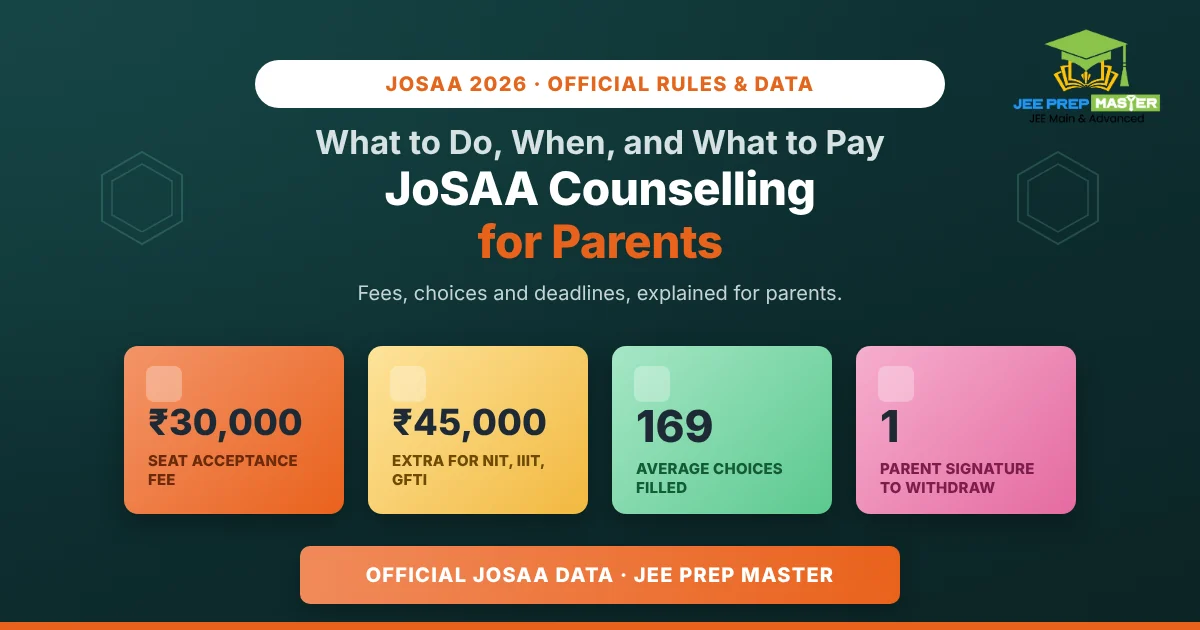 JoSAA Counselling for Parents: What to Do, When, and What to Pay