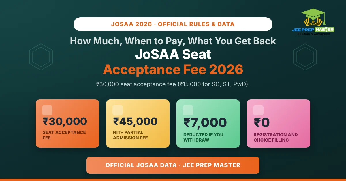 JoSAA Seat Acceptance Fee 2026: How Much, When to Pay and What You Get Back