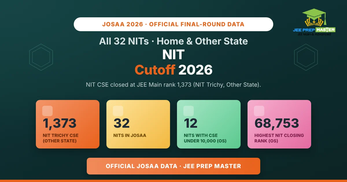NIT Cutoff 2026: CSE Closing Ranks for All 32 NITs (Home State, Other State and Every Category)